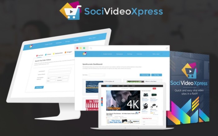 SociVideoXpress Automate Viral Traffic Video WebSite Builder by Han Fan Review – Best 100% Cloud-Based Viral Video Site Builder for Marketers All Walks of Life, Affiliate Marketer, Local Marketer, Video Marketer, Email List Builder, Social Media Marketer and Ethically Hi-Jack Unlimited Free Traffic From The Top Viewed Content On The Internet